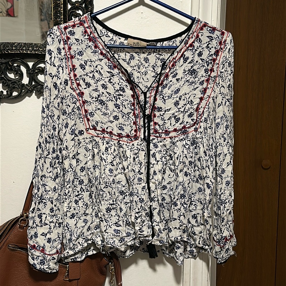 S R Fashion Boho Print top